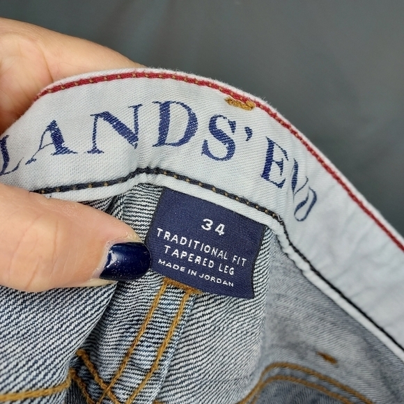 Lands End men's jeans traditional fit tapered leg dark wash size 34x32 - Picture 5 of 6